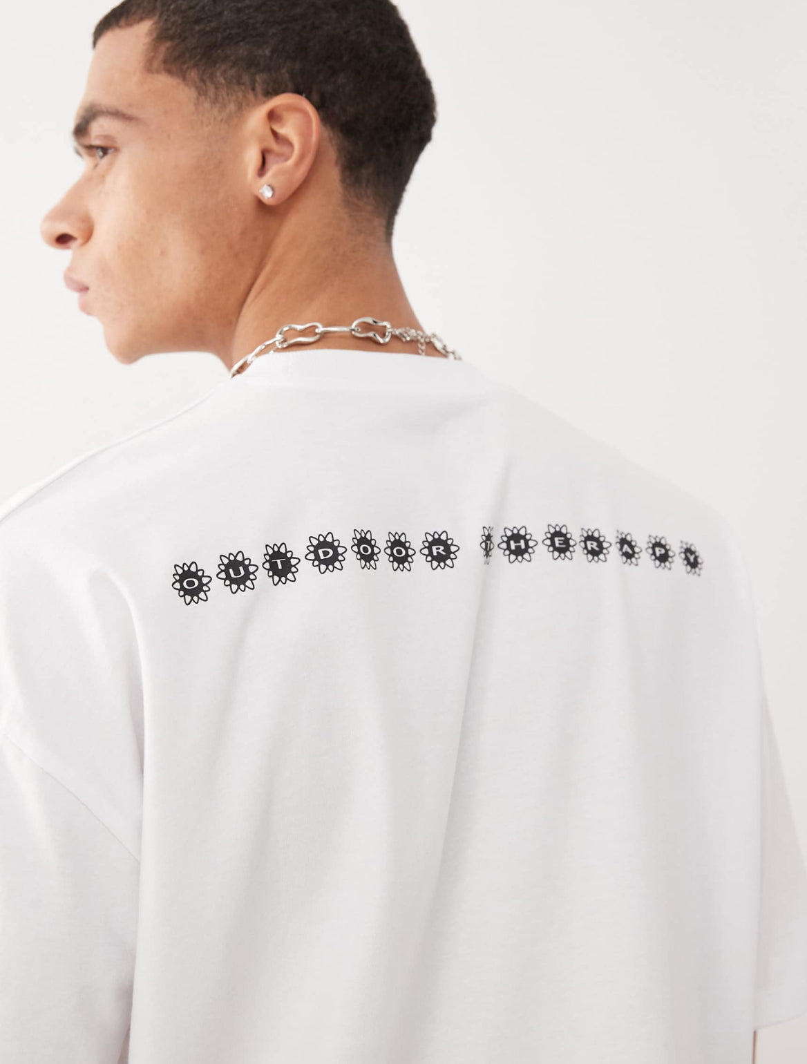 COLLUSION oversized front print t-shirt in white