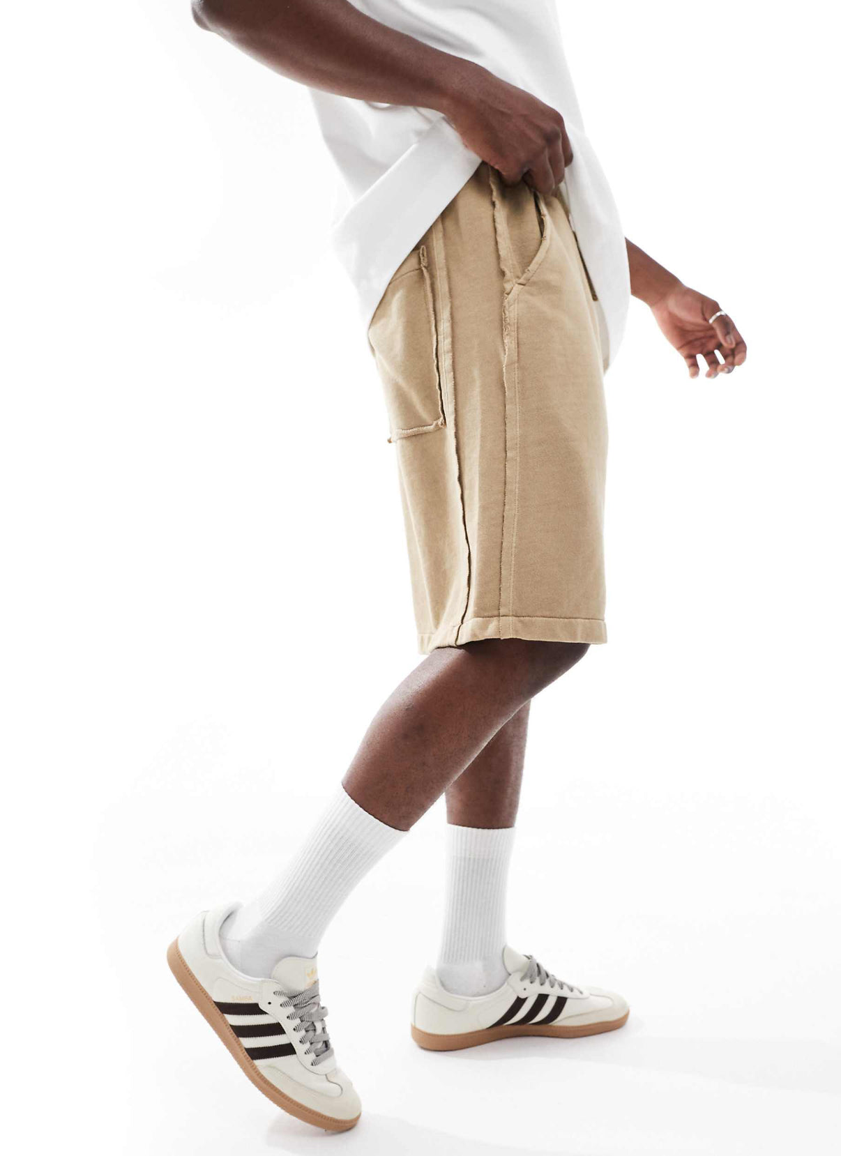 Pull&Bear jersey co-ord short in stone