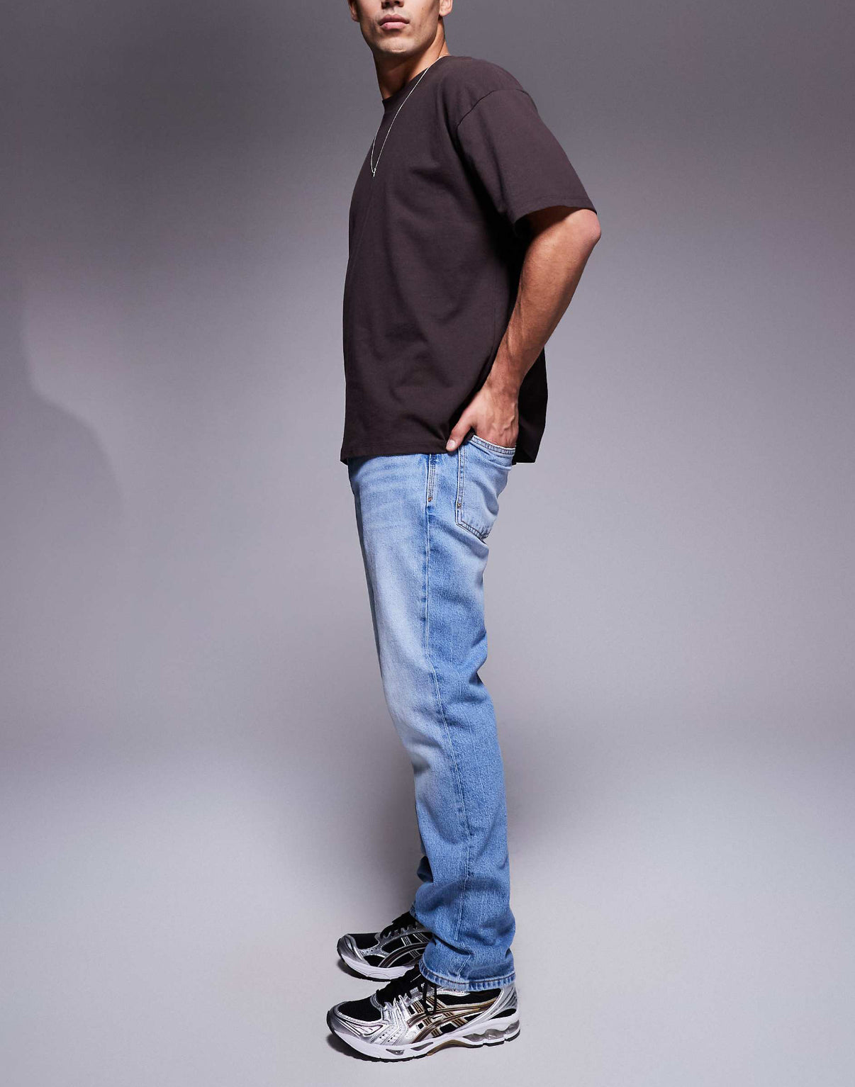 River Island straight fit jeans in lightwash blue