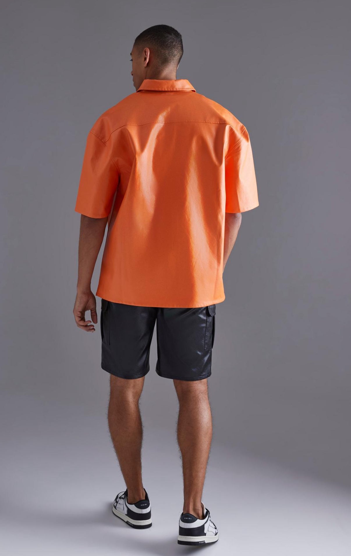 BoohooMAN PU Oversized Shirt