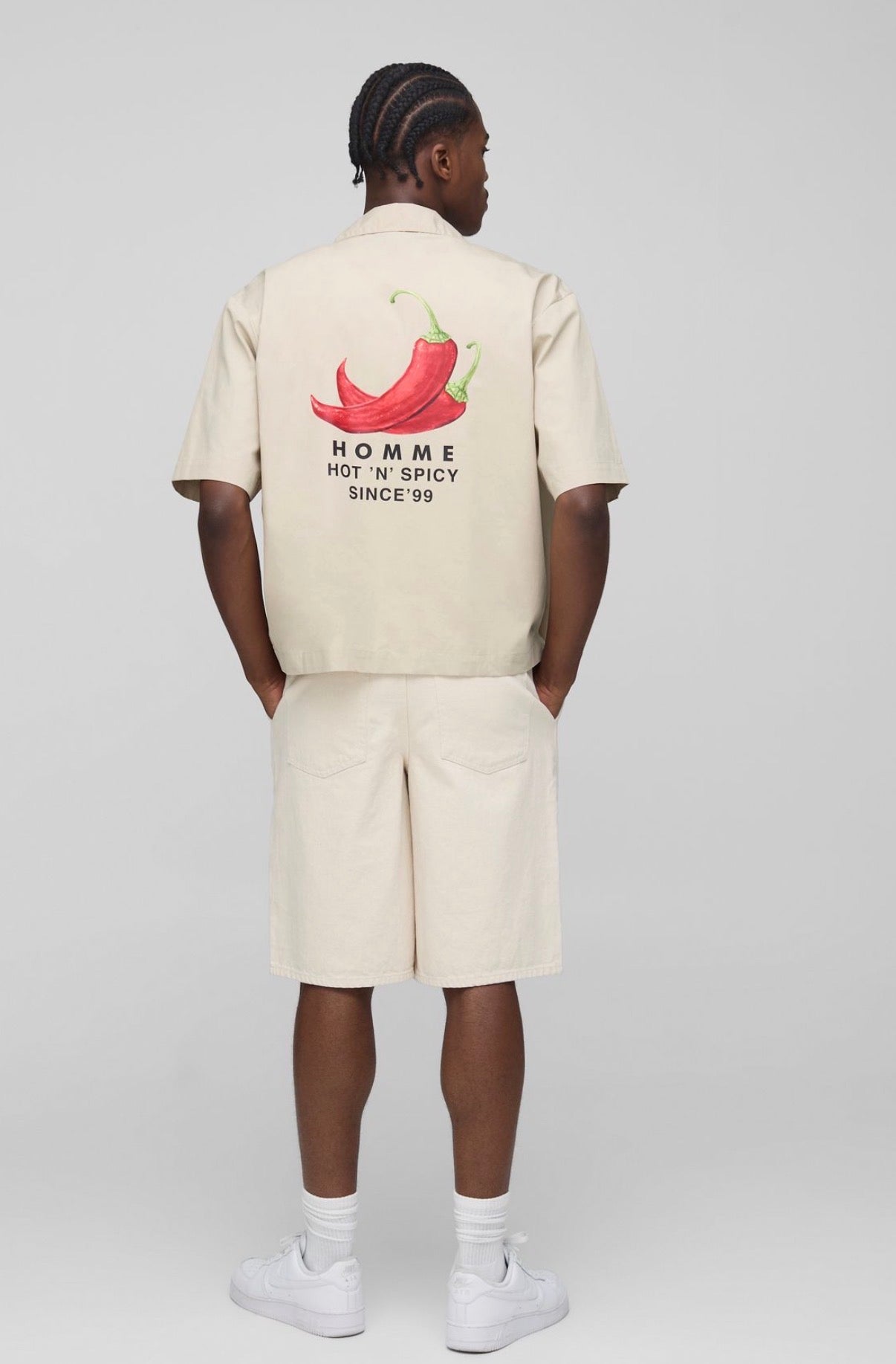 BoohooMAN Oversized Chilli Revere Shirt
