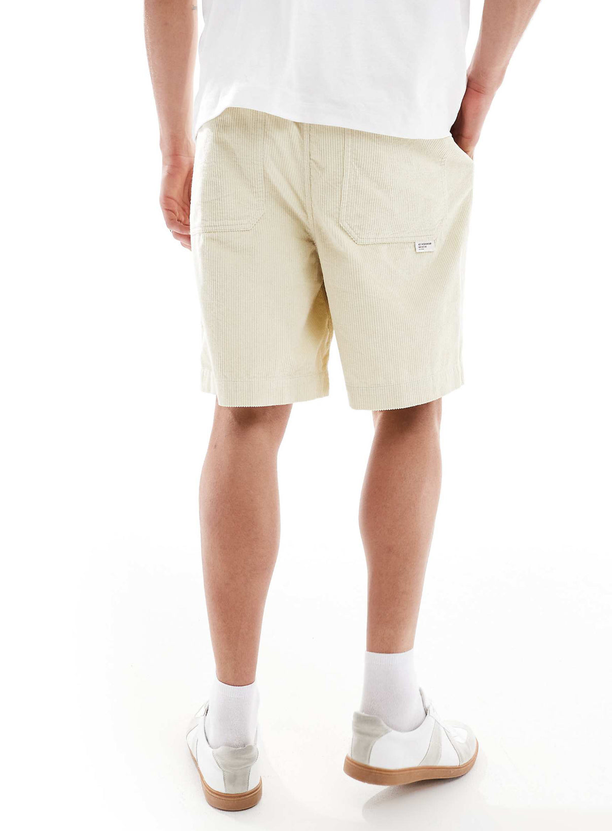 ASOS DESIGN long length corduroy shorts in ecru