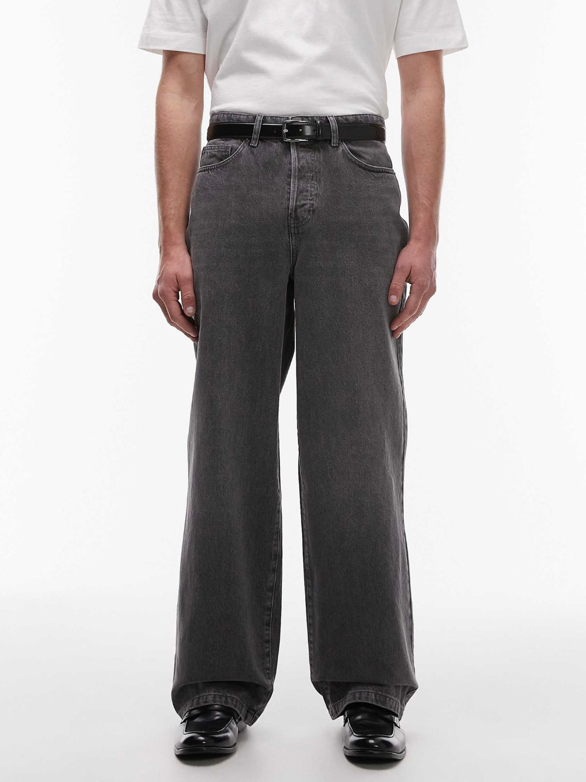 Topman baggy jeans in washed black