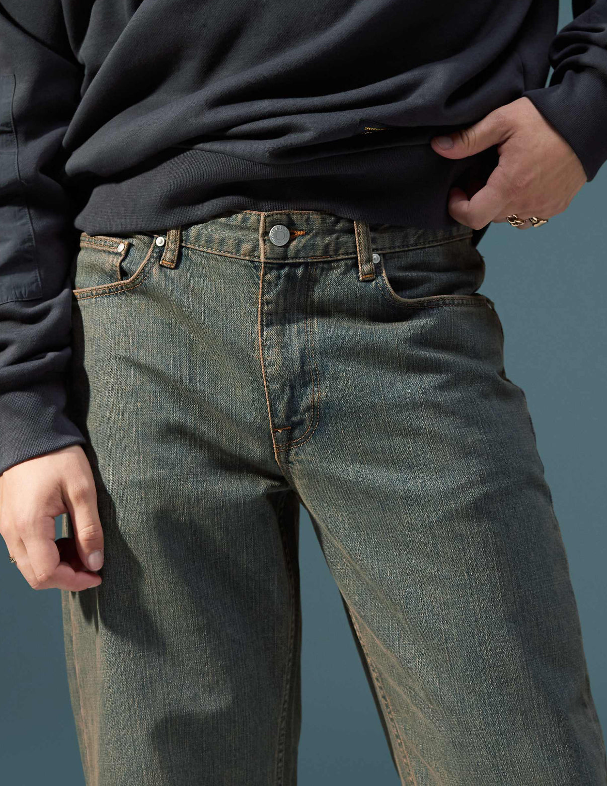 ASOS DESIGN wide flare jeans in light wash with tint