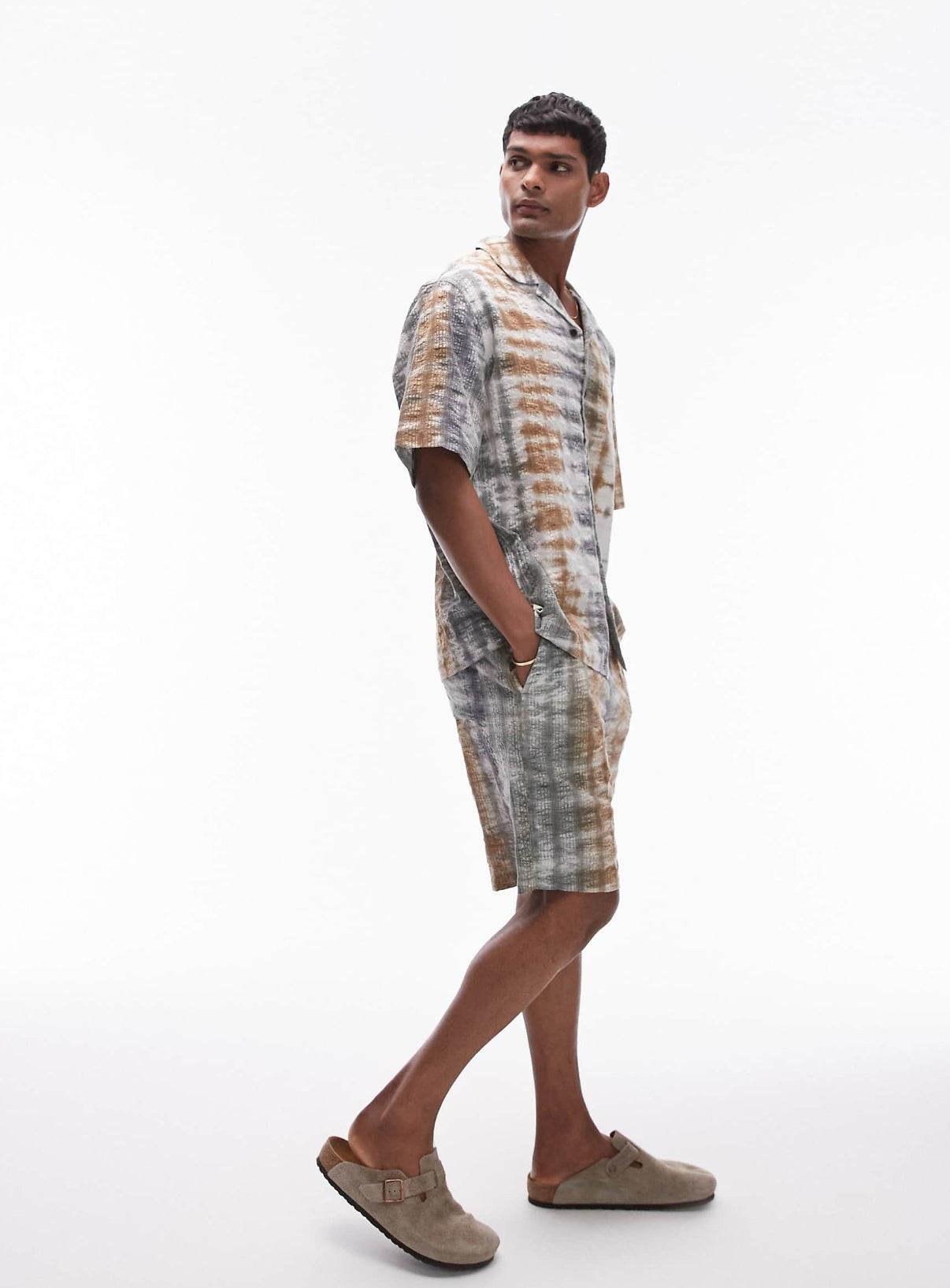Topman co-ord seersucker tie dye shorts