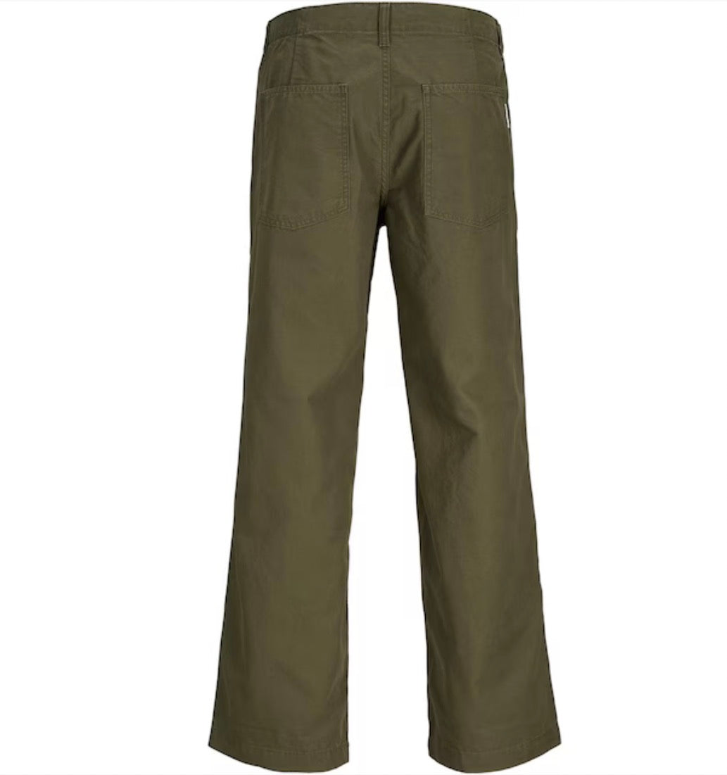 Jack and Jones Flared Chinos Trousers in olive night