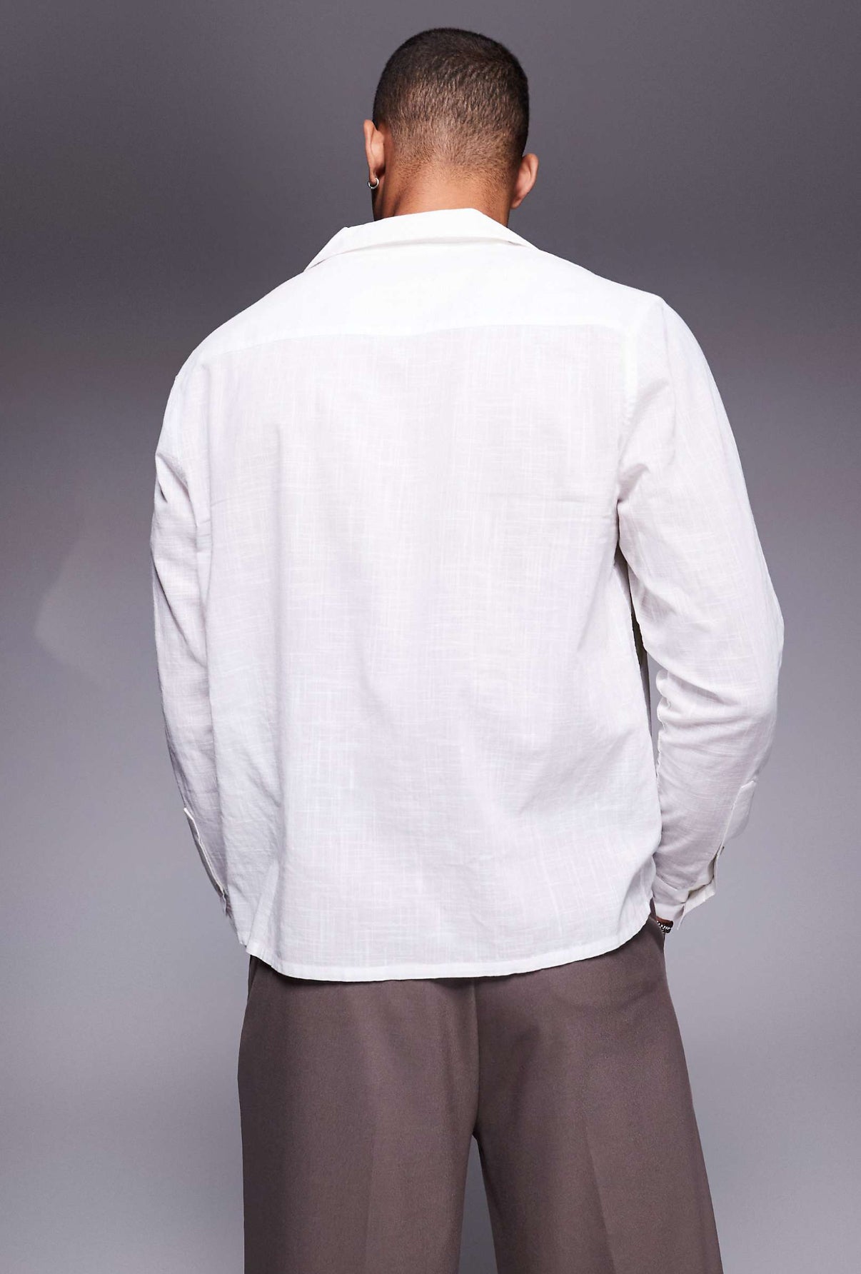 ASOS DESIGN boxy shirt with placement print in white