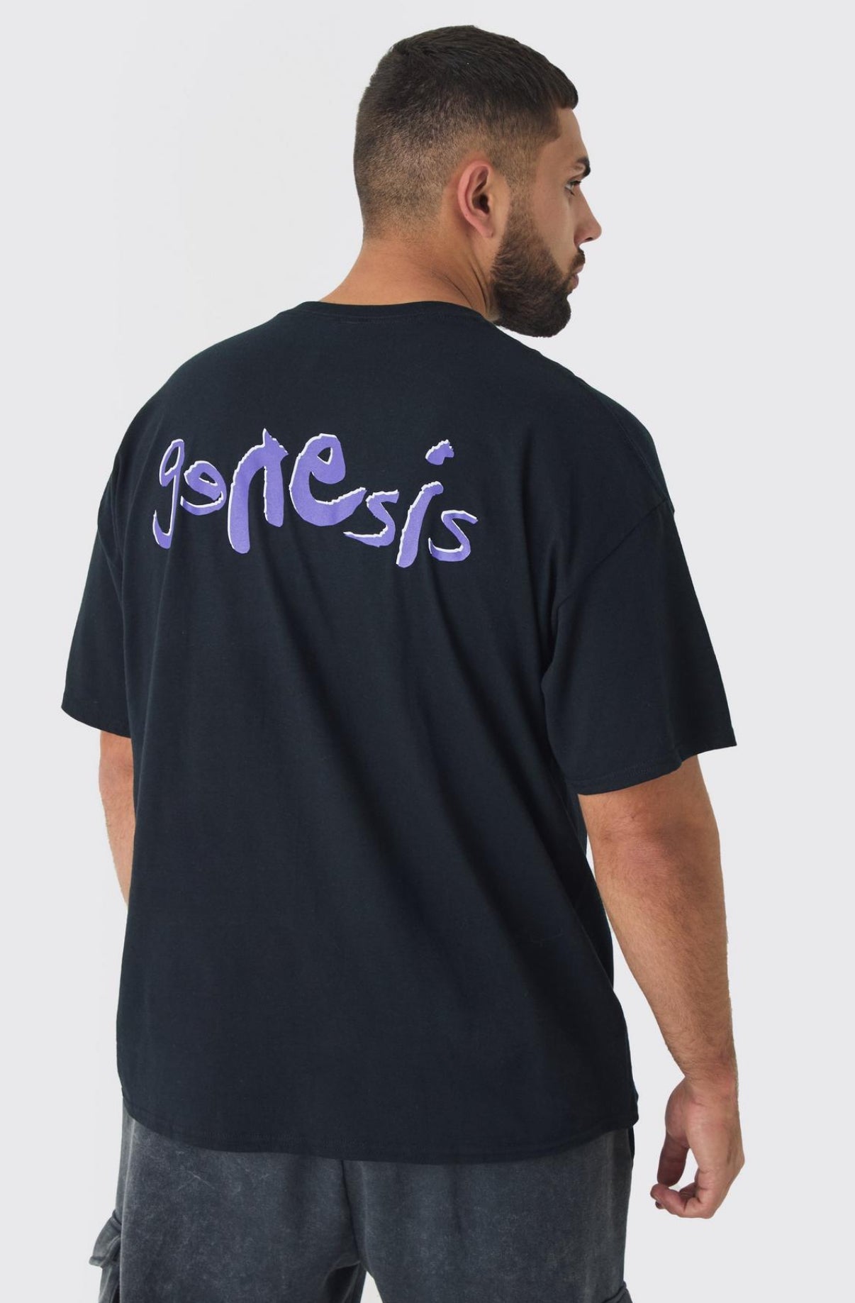 BoohooMAN Plus Genesis License Print T-Shirt