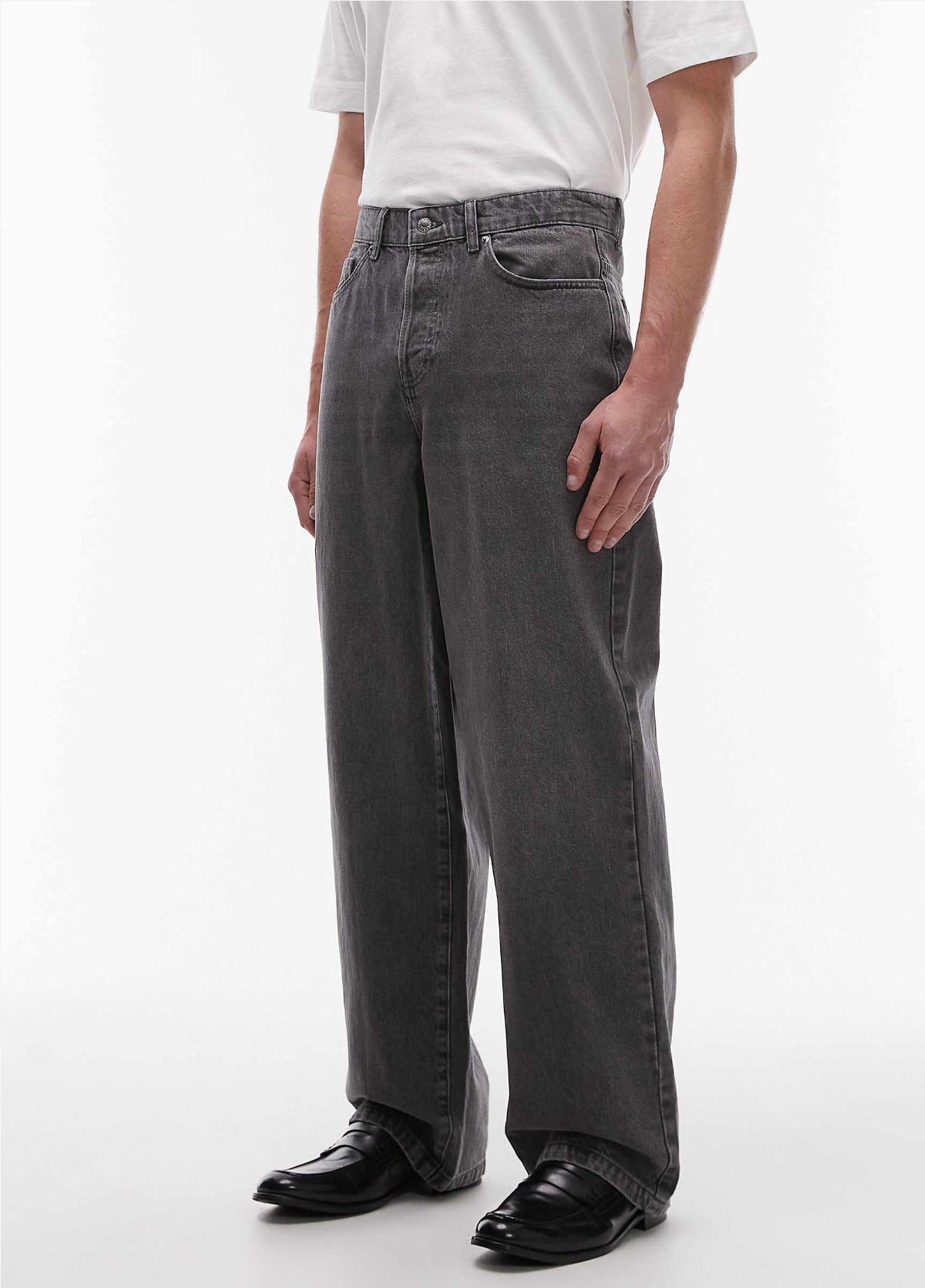 Topman baggy jeans in washed black