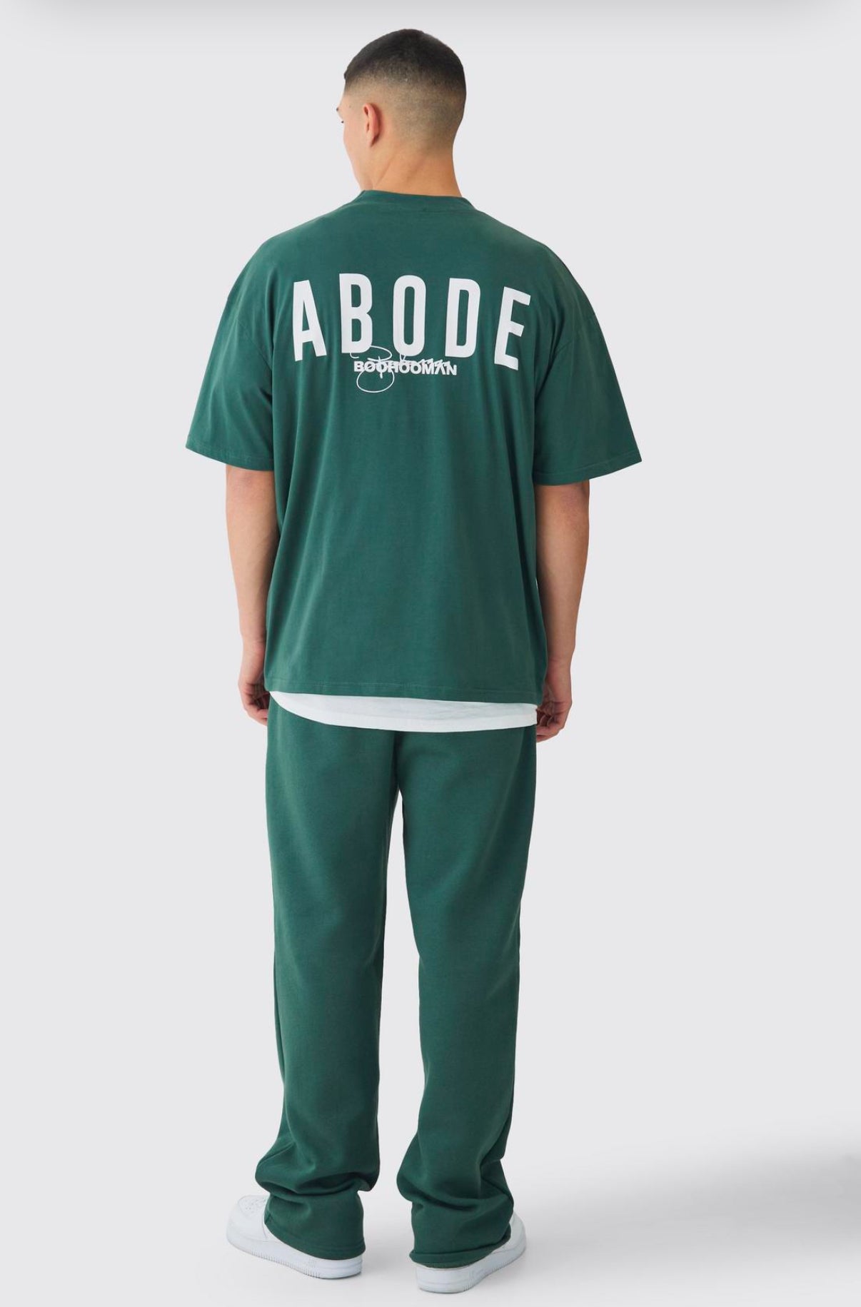 BoohooMAN Oversized Extended Neck Heavyweight Abode T-Shirt