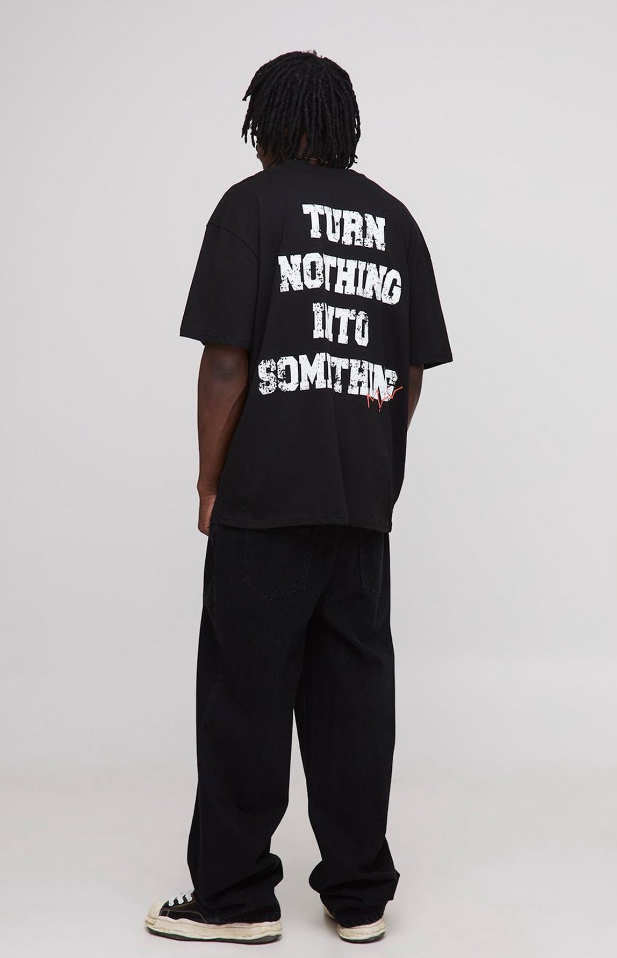 BoohooMAN Tall Oversized Hustle Slogan Print T-Shirt