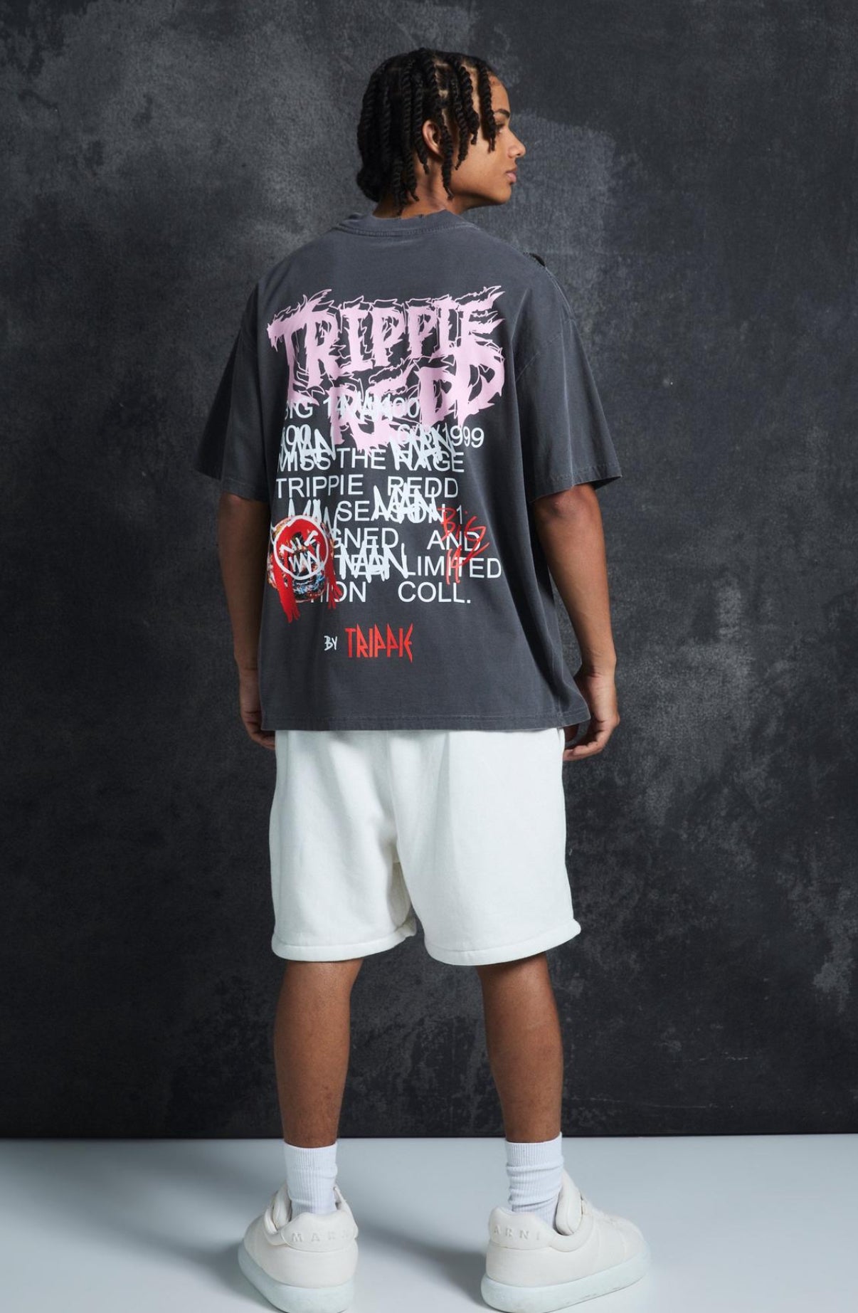 Trippie Redd Oversized Extended Neck Heavyweight Washed Life T-Shirt
