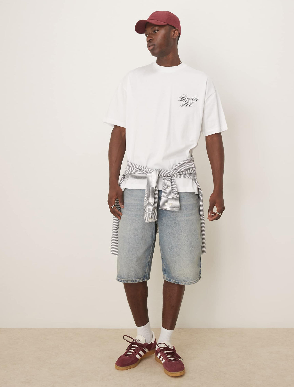 ASOS DESIGN oversized t-shirt with Beverly Hills graphic in white