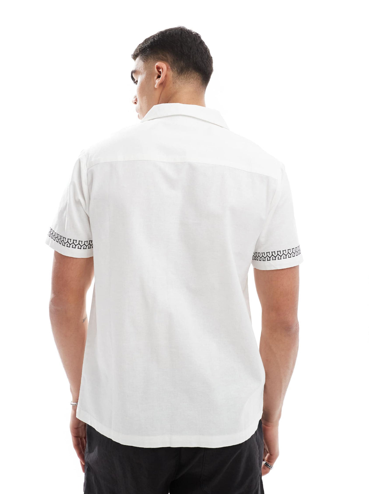 Aray embroidered resort beach shirt in white