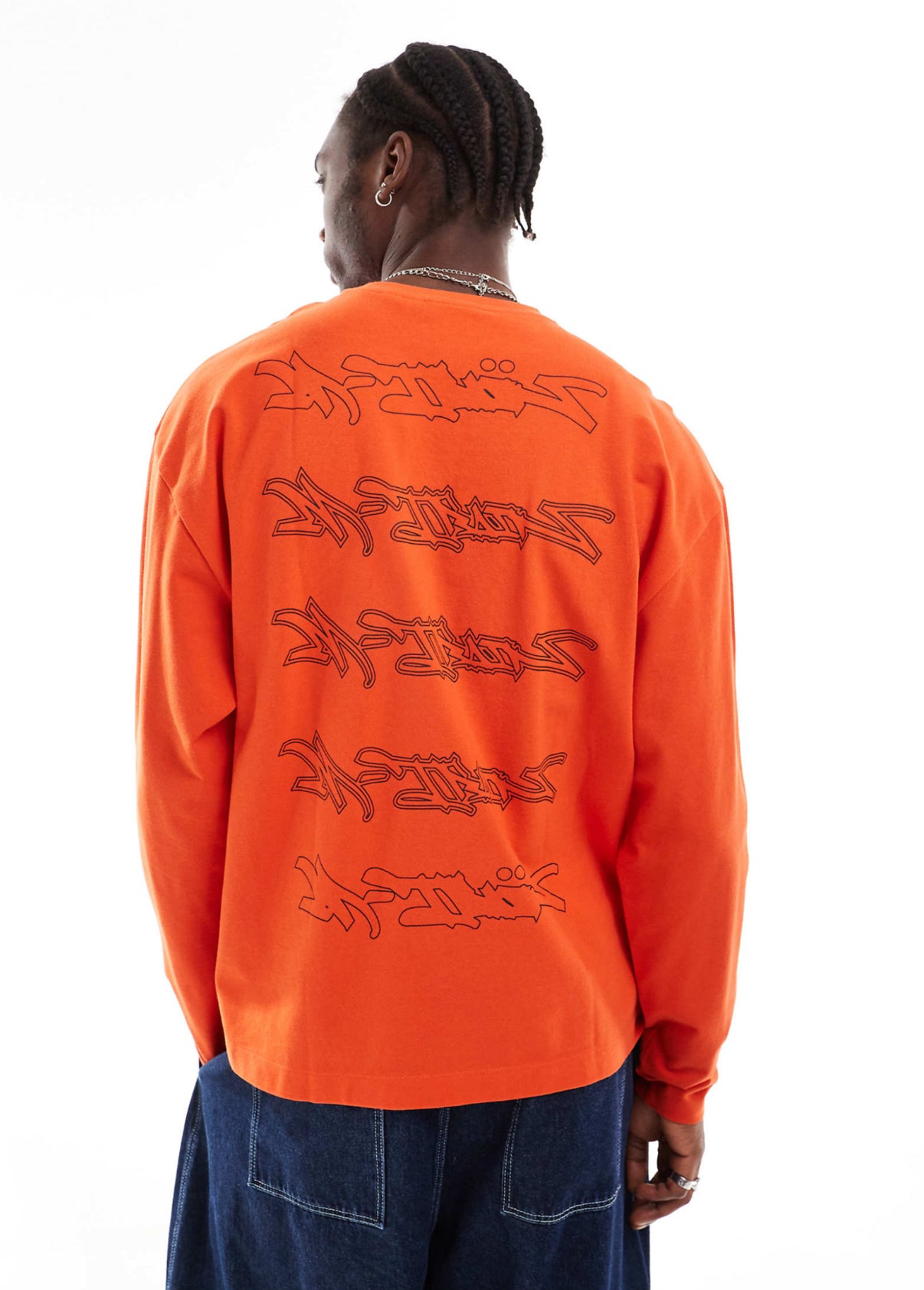 COLLUSION skater fit printed logo pique t-shirt in red