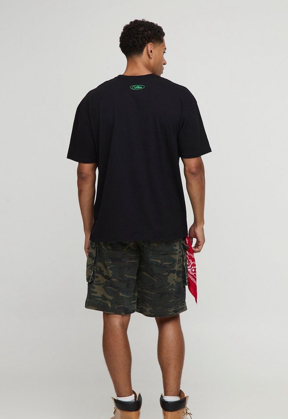 BoohooMAN Black Oversized Moto Vibes Graphic T-Shirt