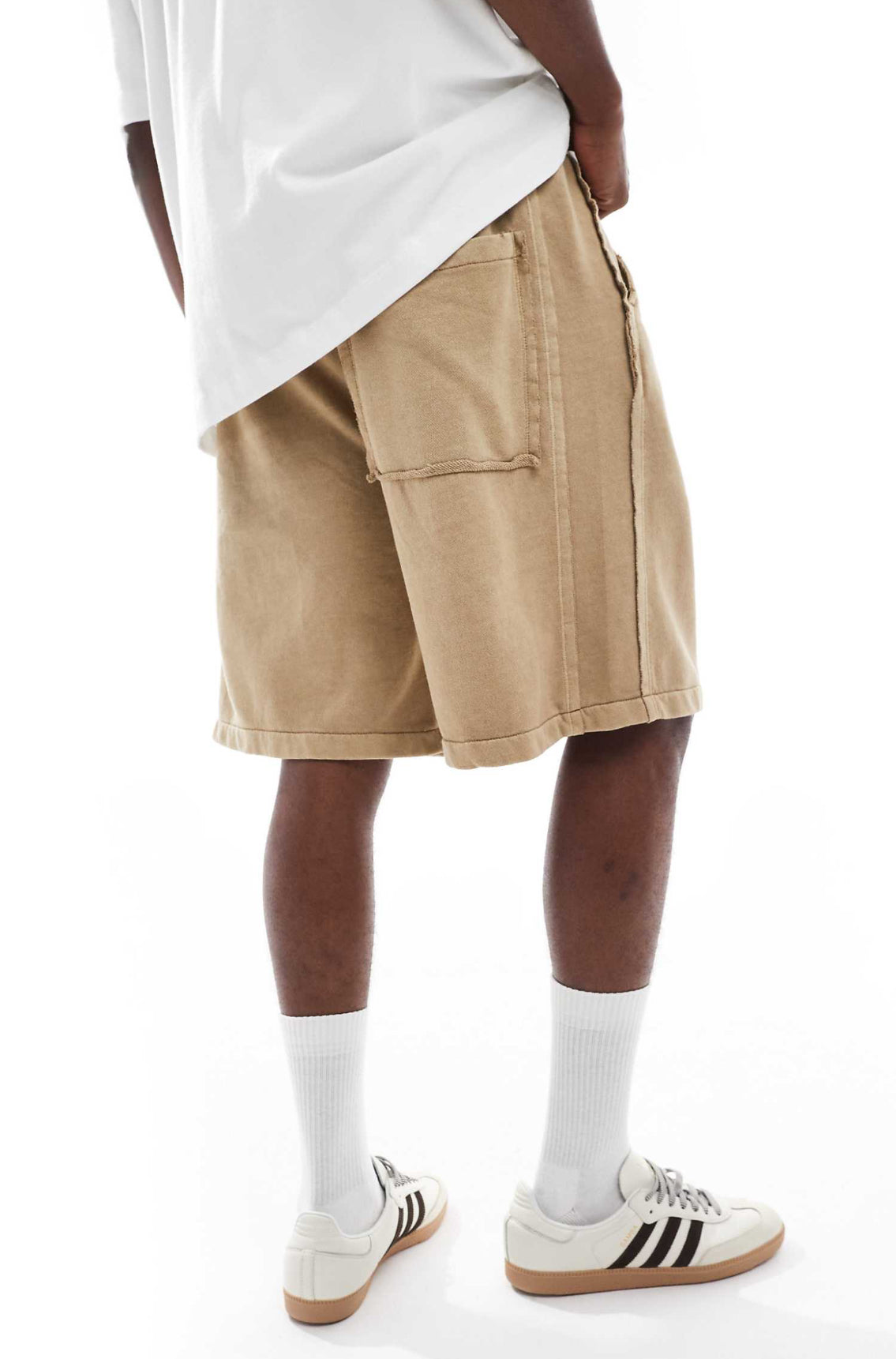 Pull&Bear jersey co-ord short in stone