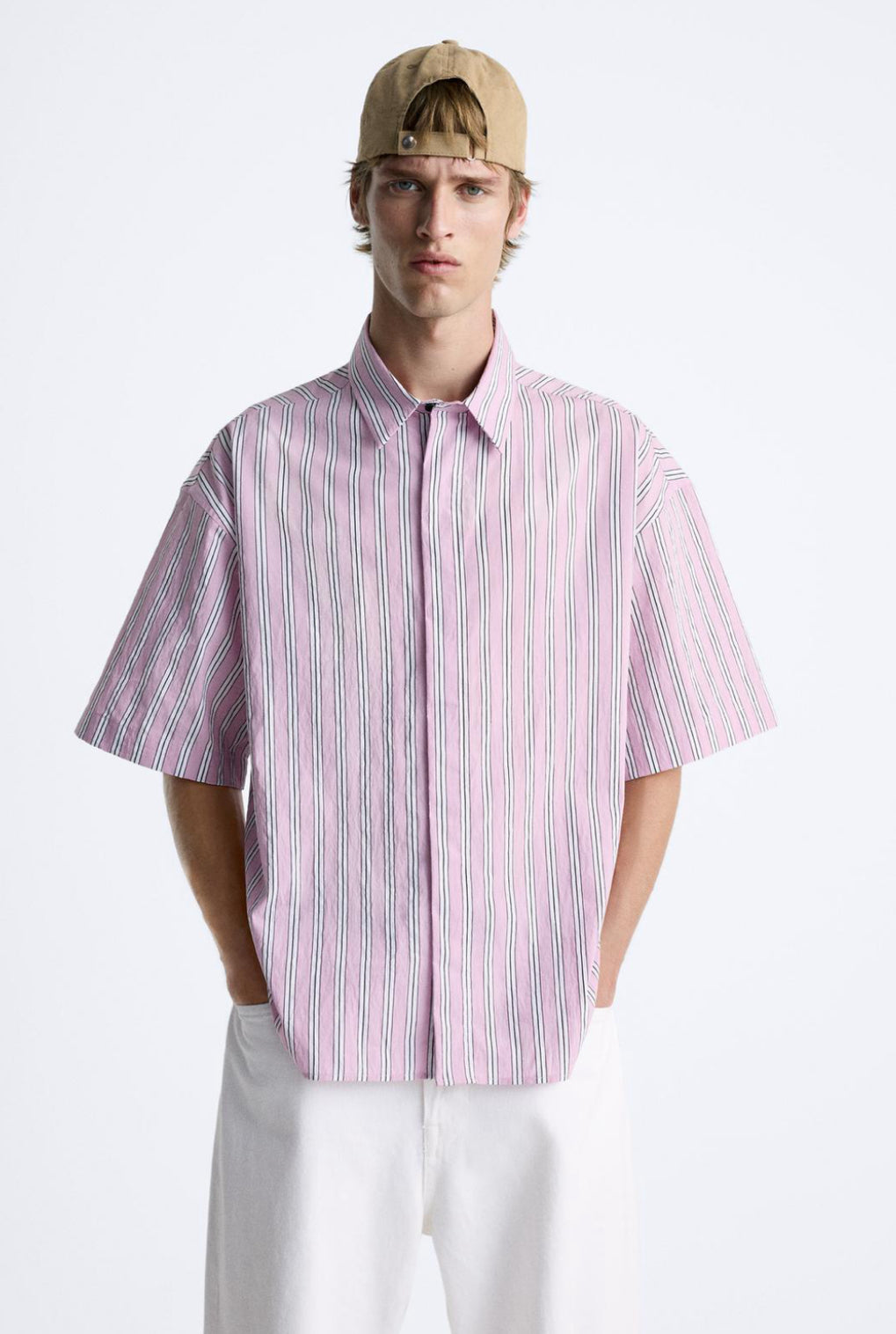 Zara Striped shirt with contrast print