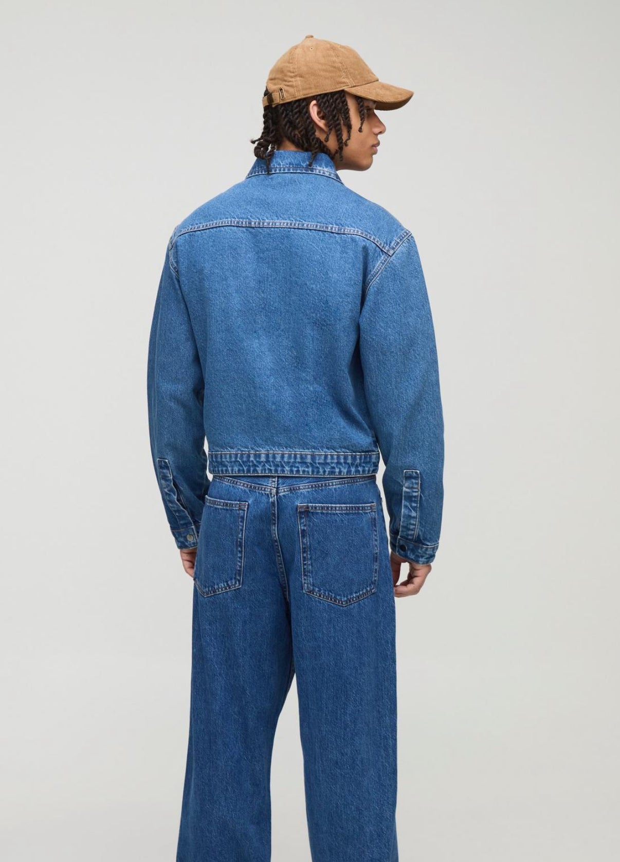 BoohooMAN Relaxed Fit Concealed Placket Embroidered Denim Jacket