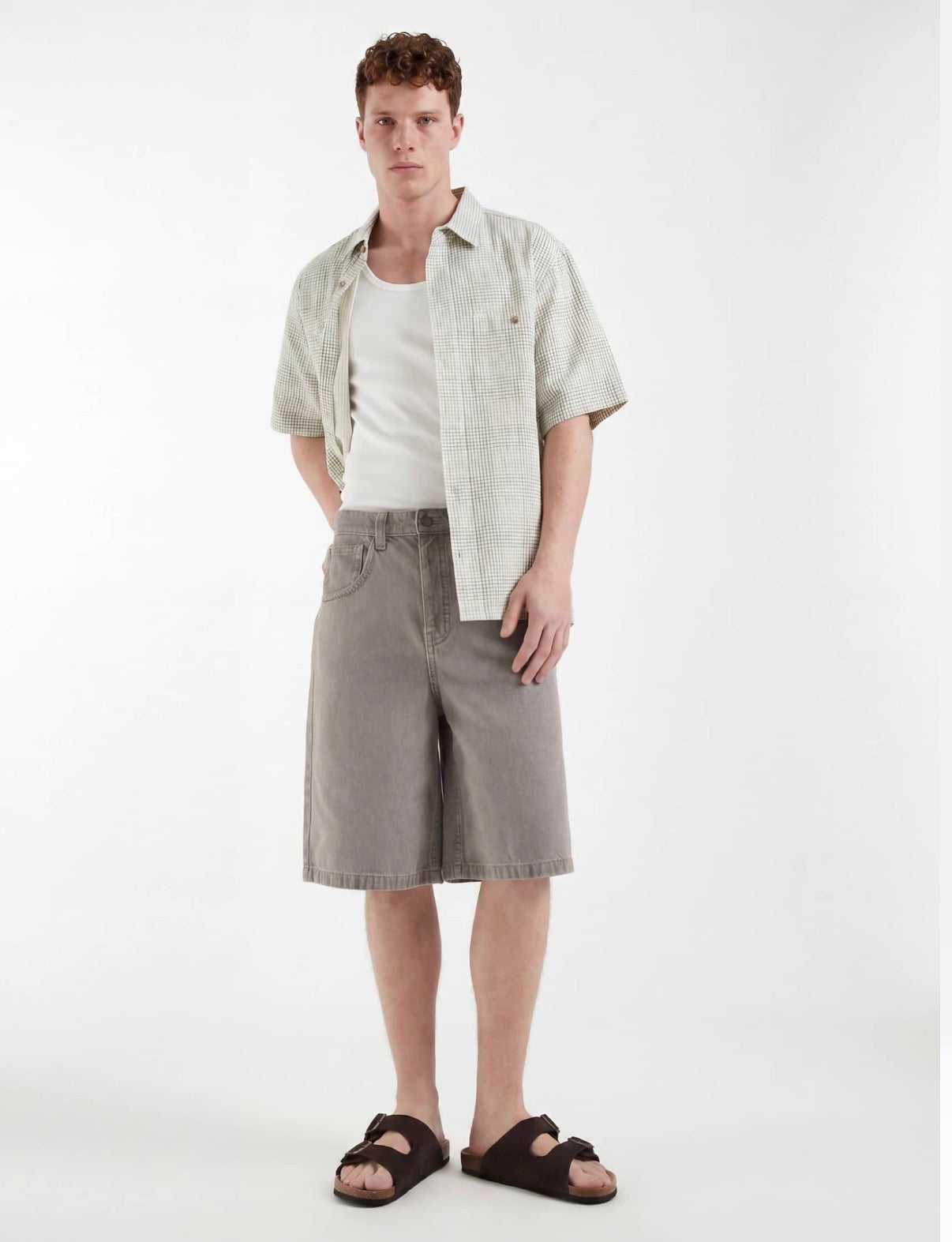 ASOS DESIGN Circular Design Collection denim jorts in light washed grey