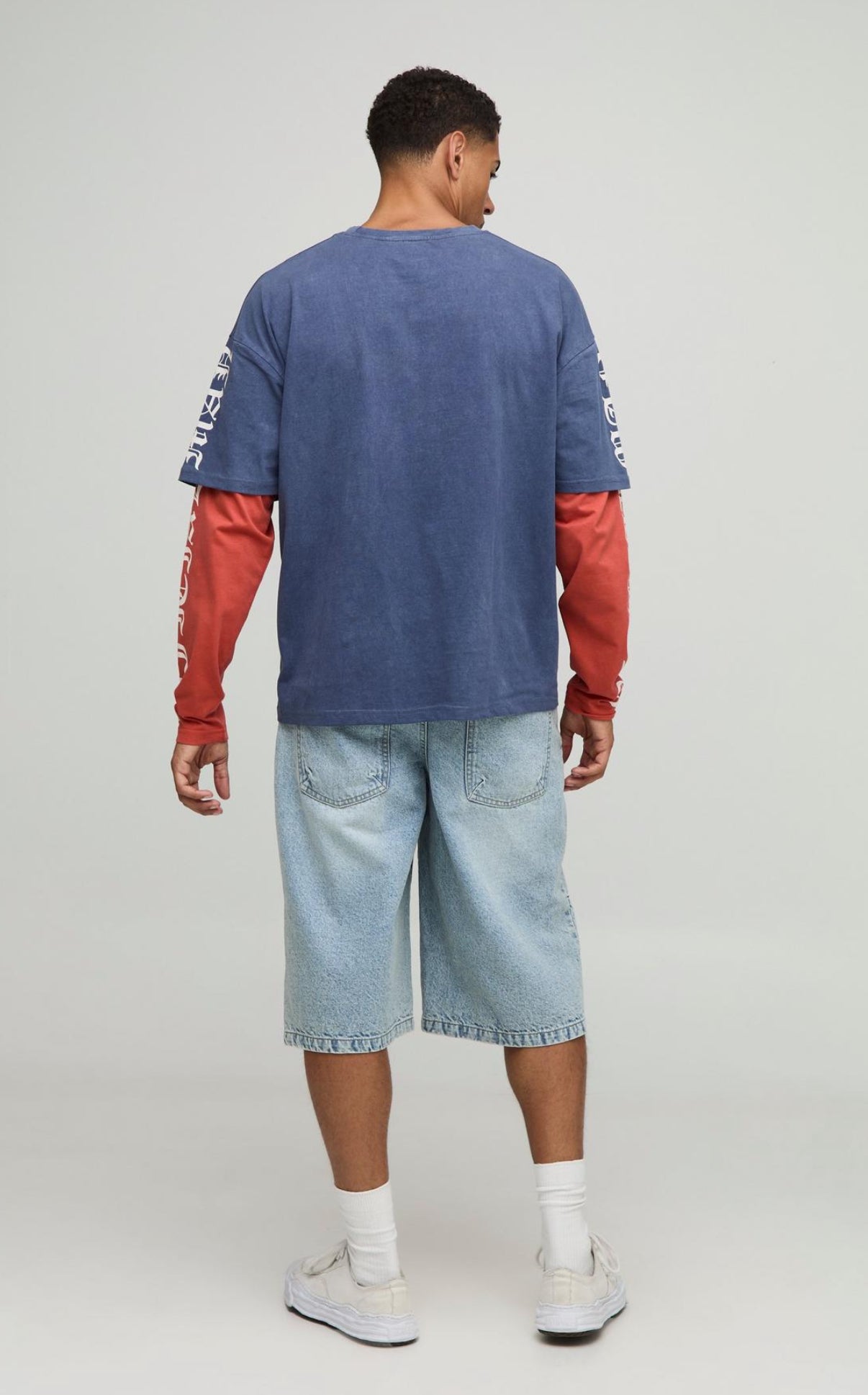 BoohooMAN Oversized Official Faux Layer Washed T-Shirt