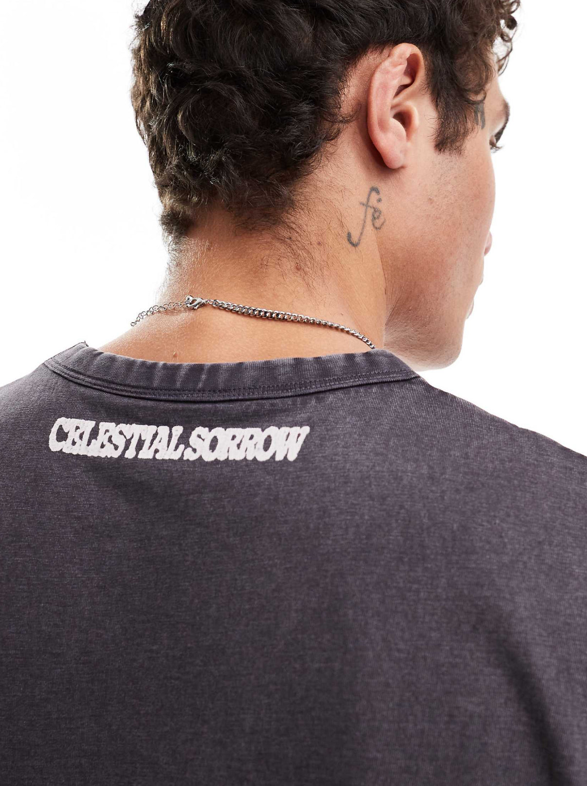 ASOS DESIGN boxy oversized t-shirt in heavyweight 220gsm washed black with cherub front print