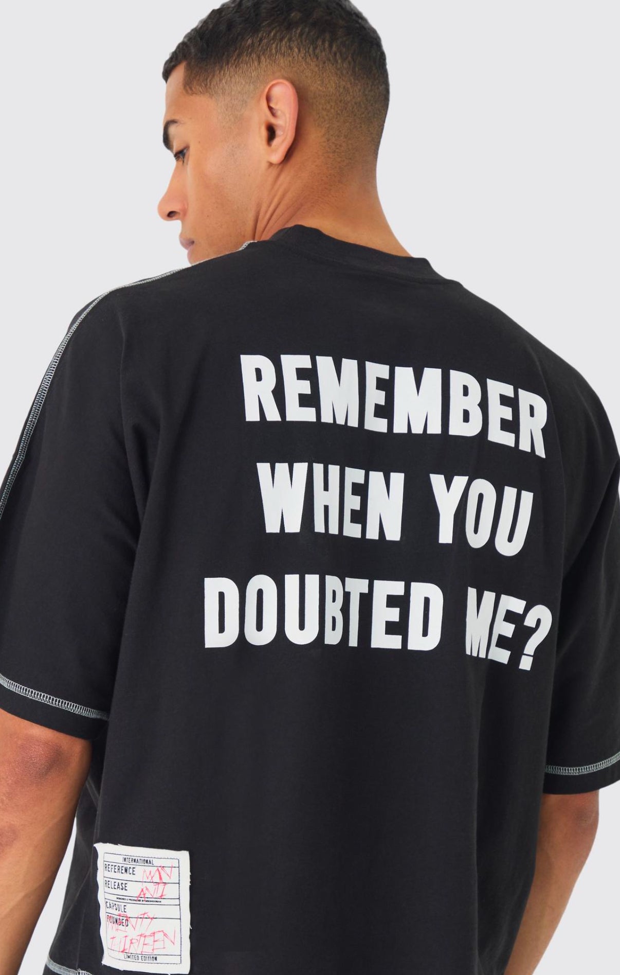 BoohooMAN EXTREME HEAVYWEIGHT OVERSIZED BOXY HEAVYWEIGHT CONTRAST STITCH T-SHIRT