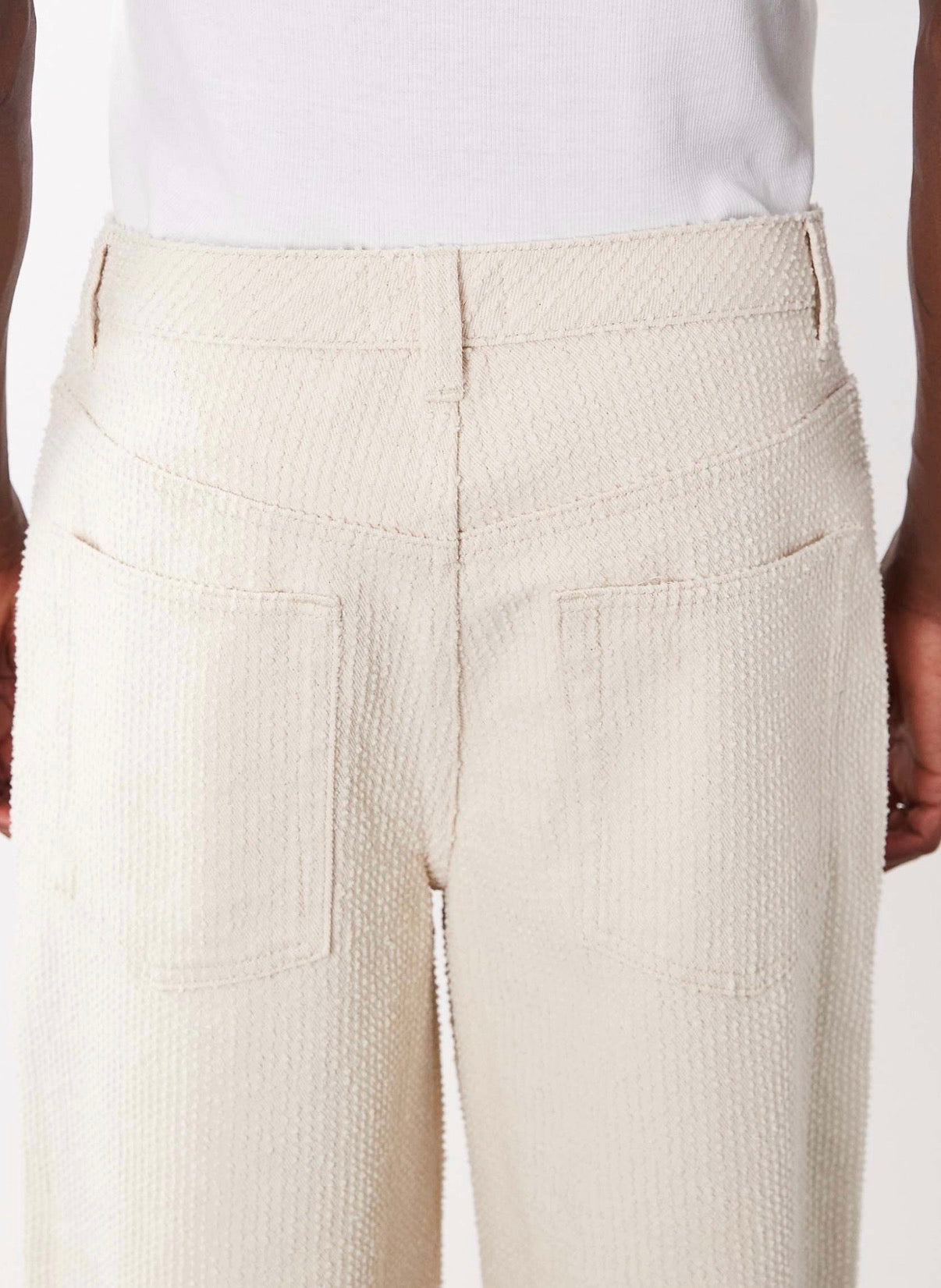 ASOS DESIGN textured bermunda denim jorts in ecru