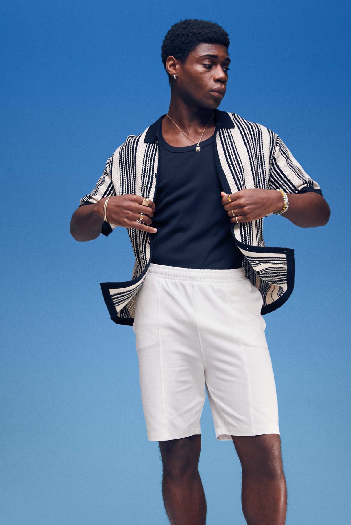 ASOS DESIGN slim pique short in off white