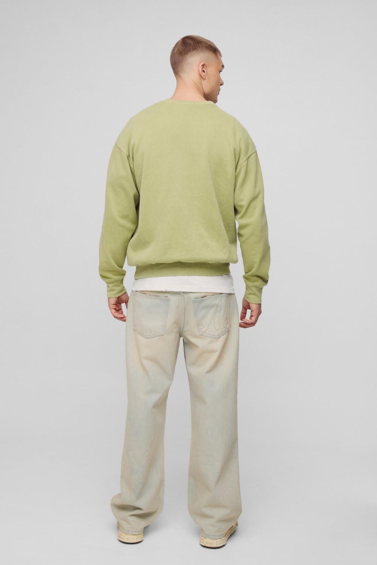 BoohooMAN OVERSIZED LIMITED WESTERN GRAPHIC WASHED SWEATSHIRT