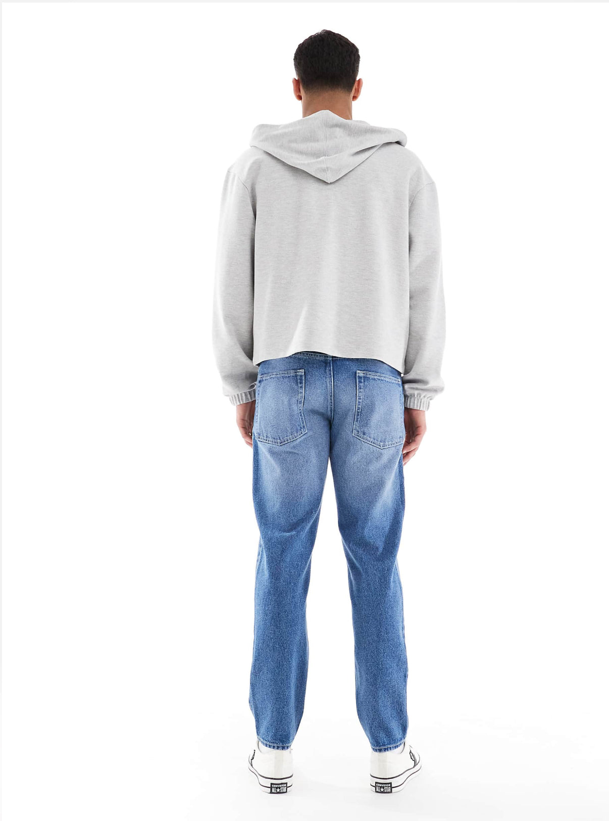 ASOS DESIGN tapered jeans in light wash blue