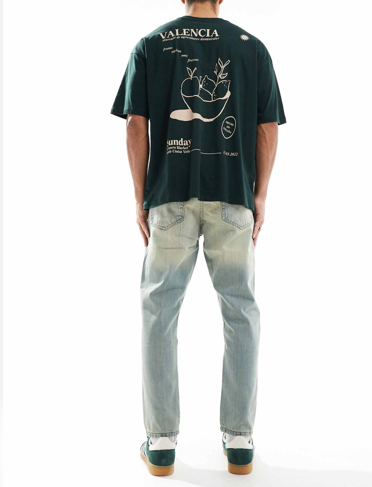 DTT rigid tapered fit jeans in light blue vintage tint