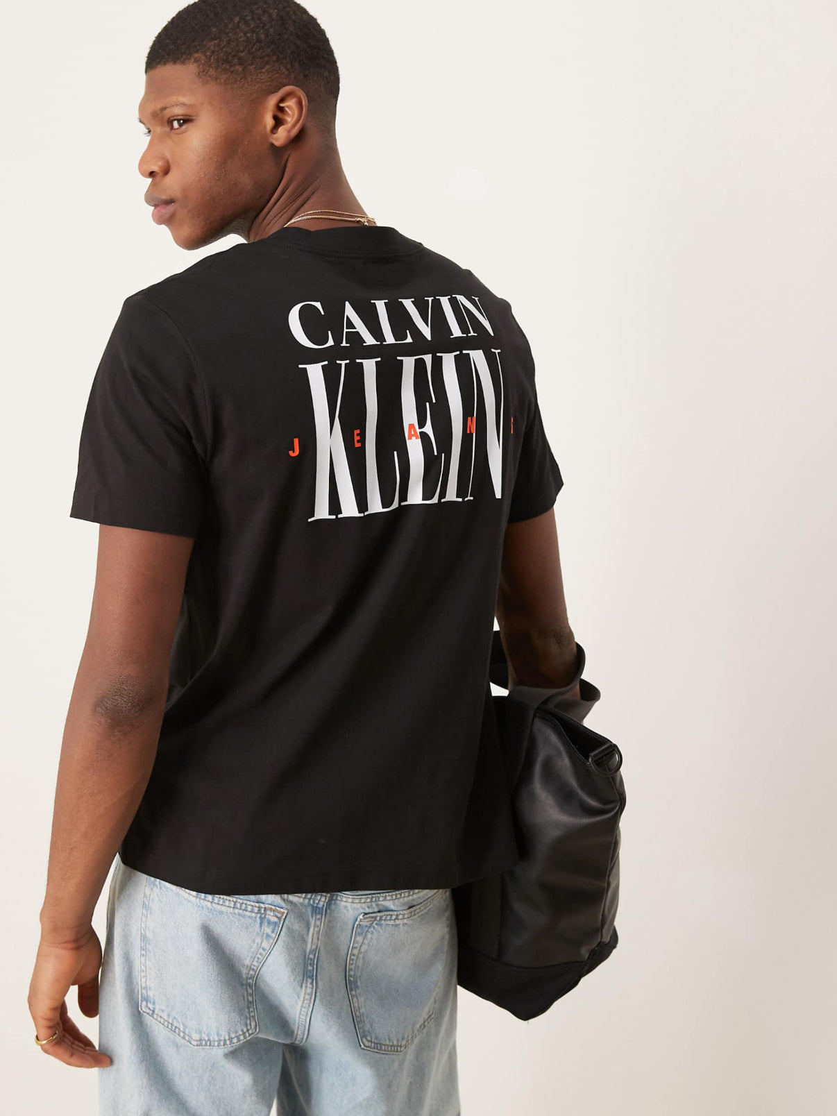 Calvin Klein Jeans logo back print t-shirt in black