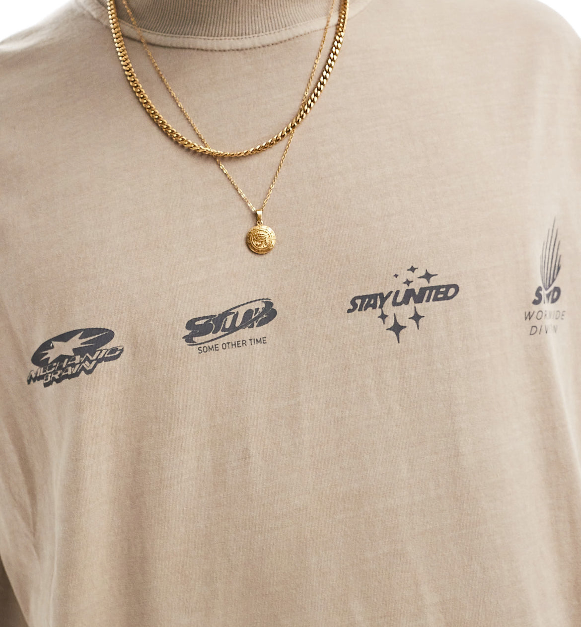 Pull&Bear STWD mechanic printed t-shirt in ecru
