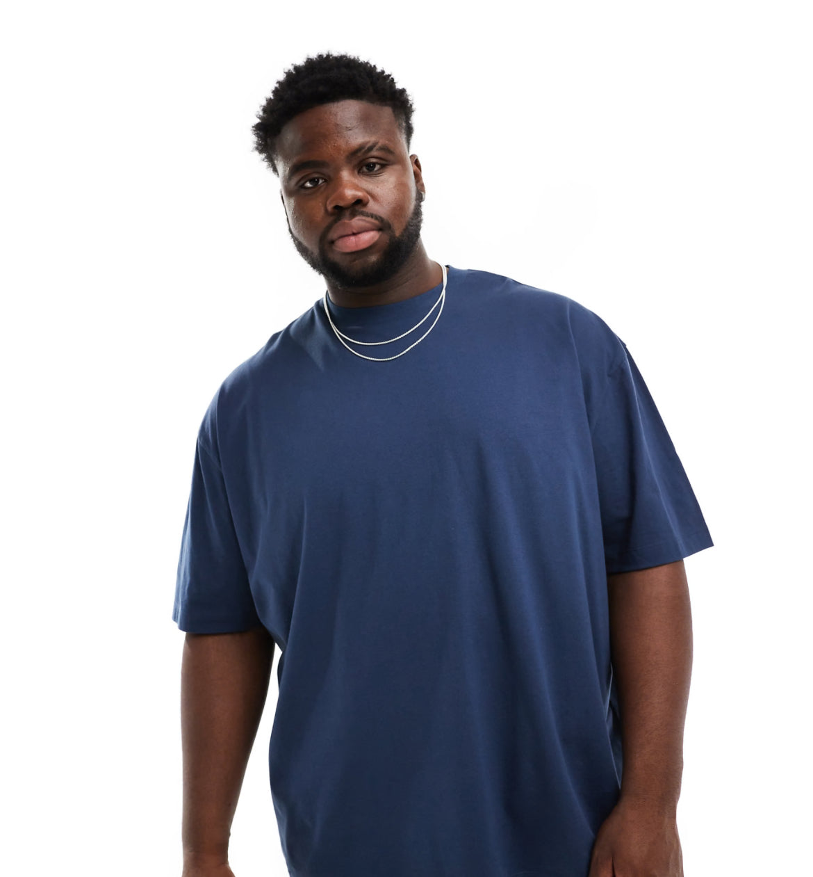 ASOS DESIGN oversized t-shirt in navy with abstract back print