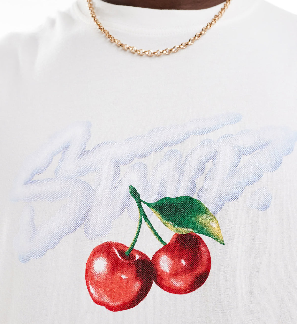 Pull&Bear STWD cherry printed t-shirt in white