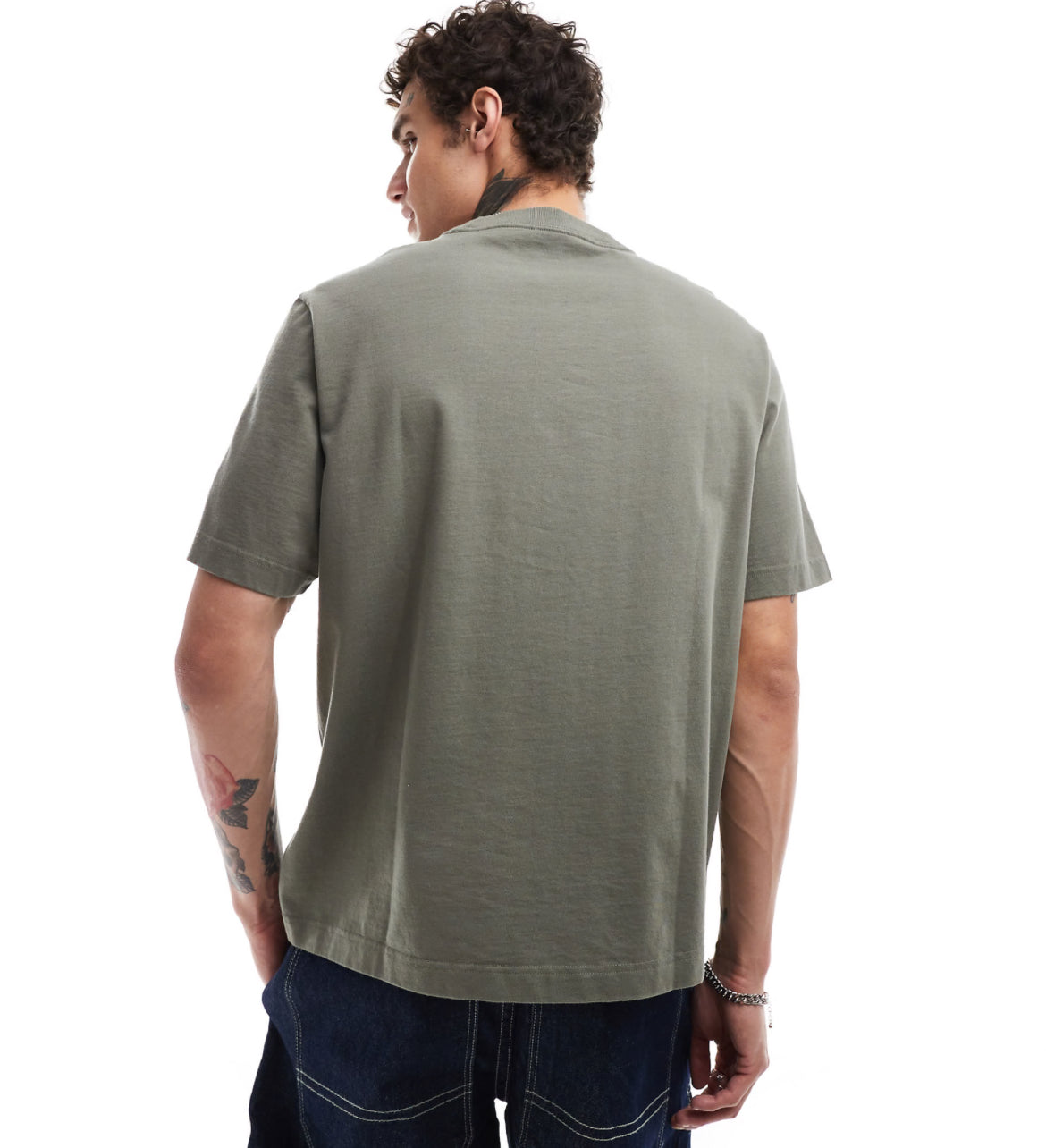 Abercrombie & Fitch trapped pattern logo oversized fit t-shirt in olive green