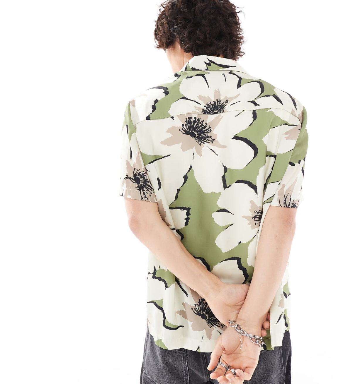 River Island floral print shirt in green