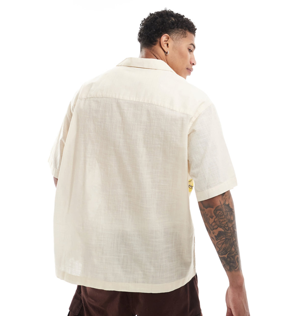 ASOS DESIGN oversized revere shirt with holiday print