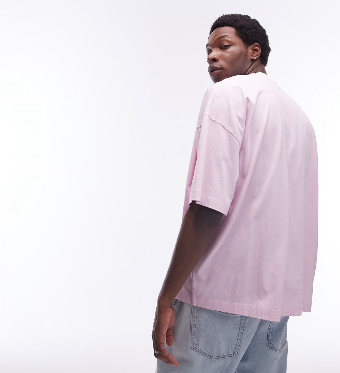 Topman extreme oversized fit t-shirt with sun embroidery in washed pink