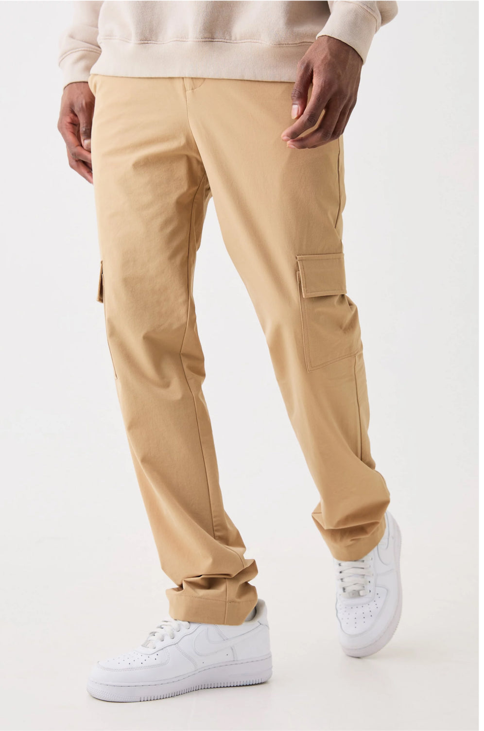 BOOHOOMAN STRETCH TAILORED CARGO TROUSERS