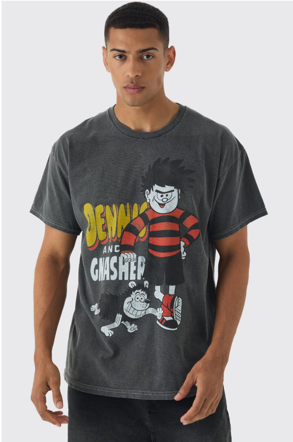 BoohooMan Dennis The Mennis Wash License Print T-shirt