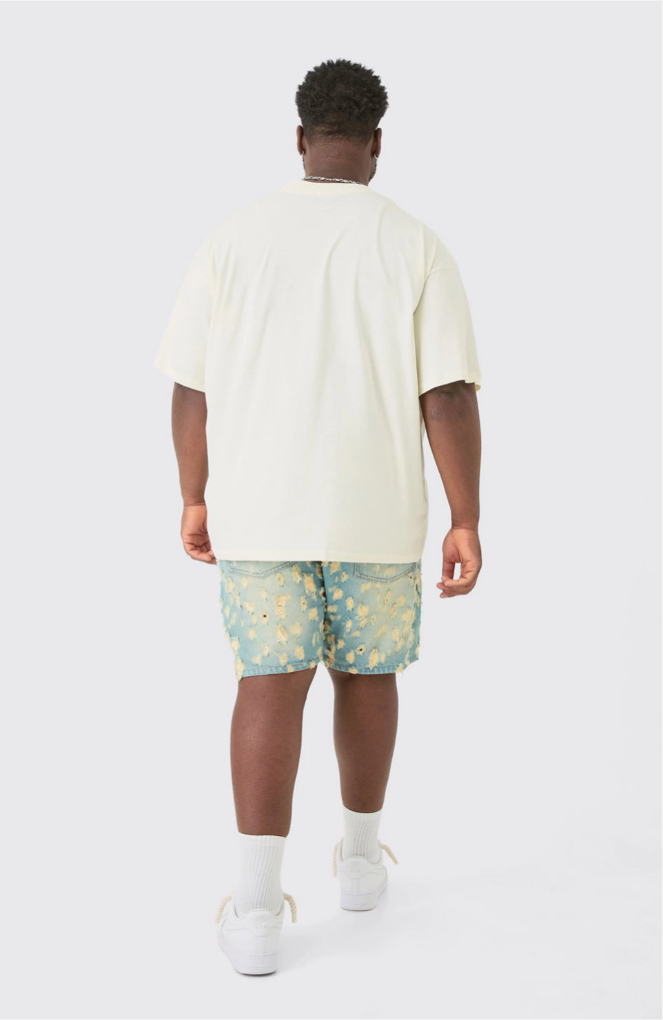 BoohooMan Plus Oversized Extended Neck Cherub Print T-shirt