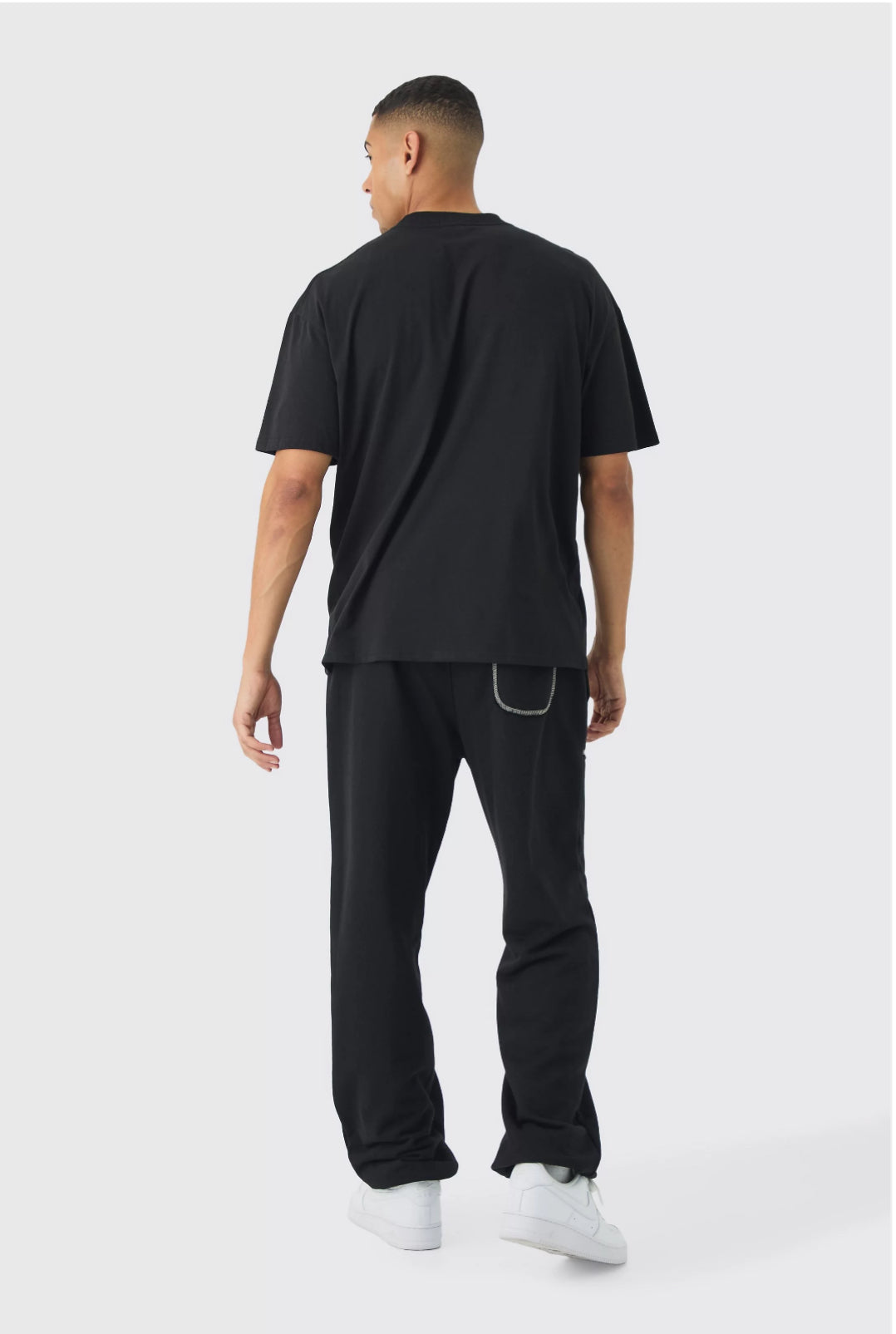 BoohooMan Oversized Extended Neck Gothic Print T-Shirt