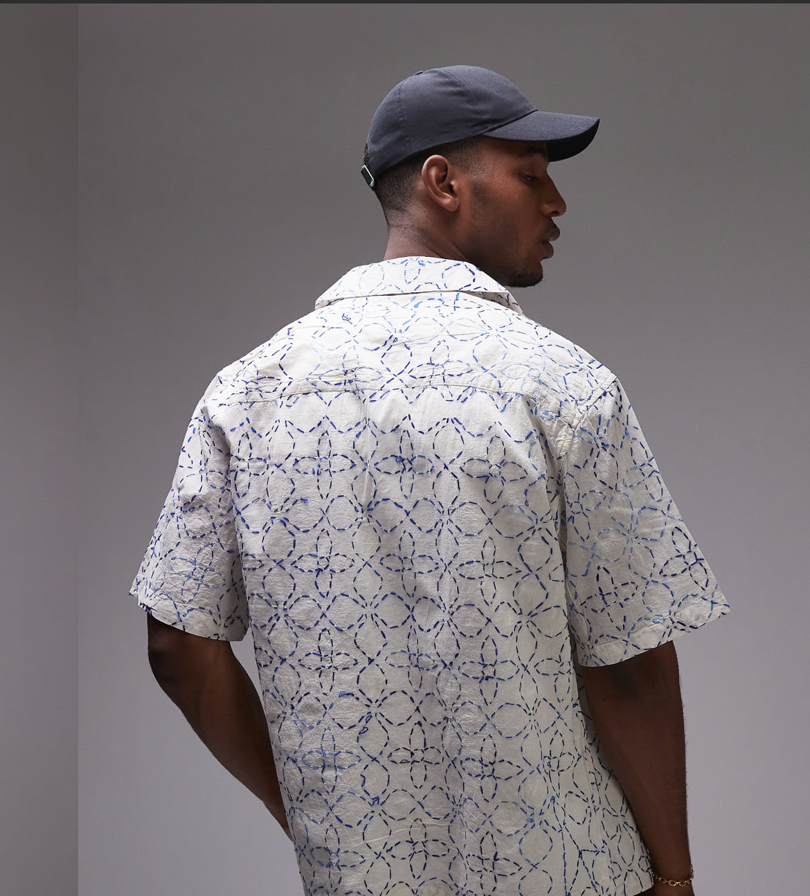 Topman short sleeve hand embroidered floral shirt in white