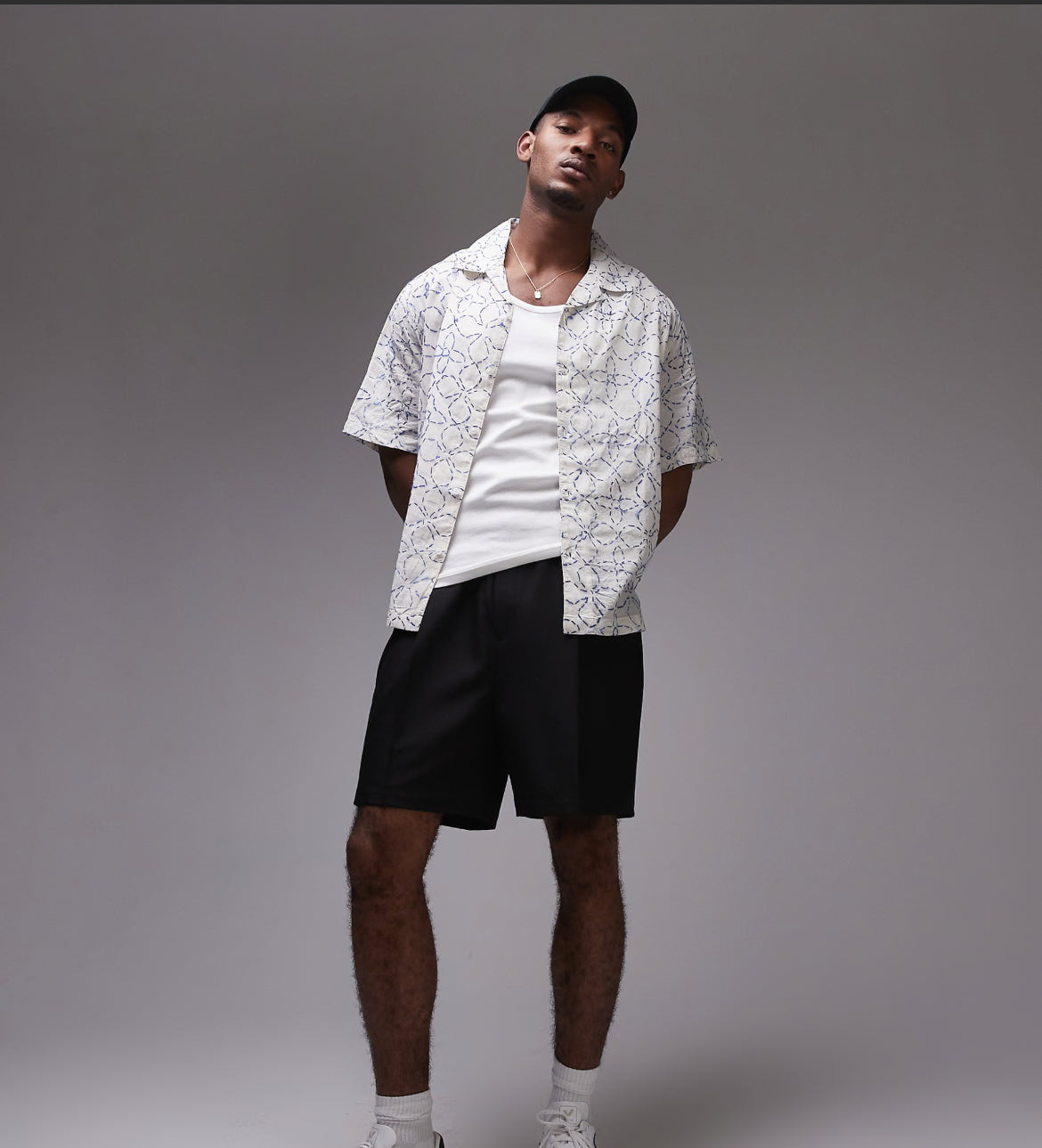 Topman short sleeve hand embroidered floral shirt in white
