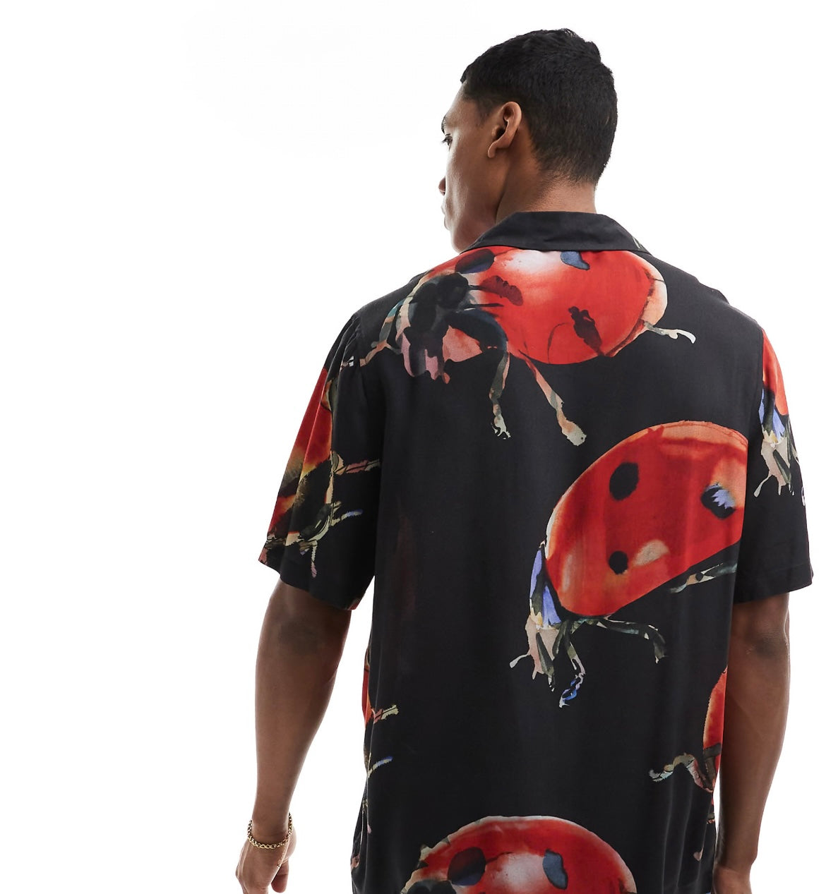ASOS DESIGN relaxed revere shirt in ladybird print