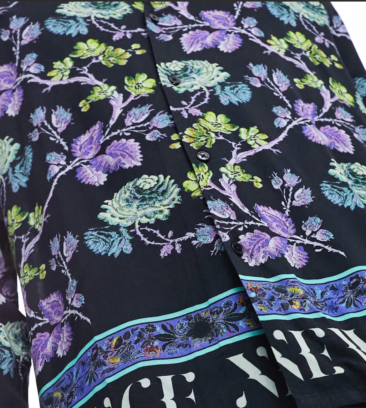ASOS DESIGN relaxed revere shirt in black floral text print