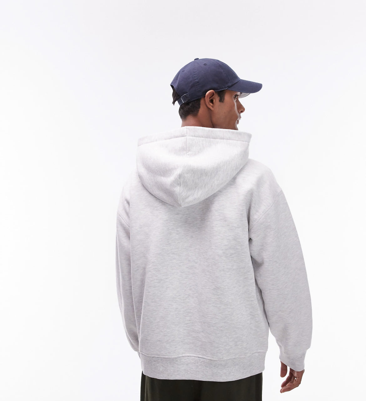 Topman oversized hoodie in light grey marl