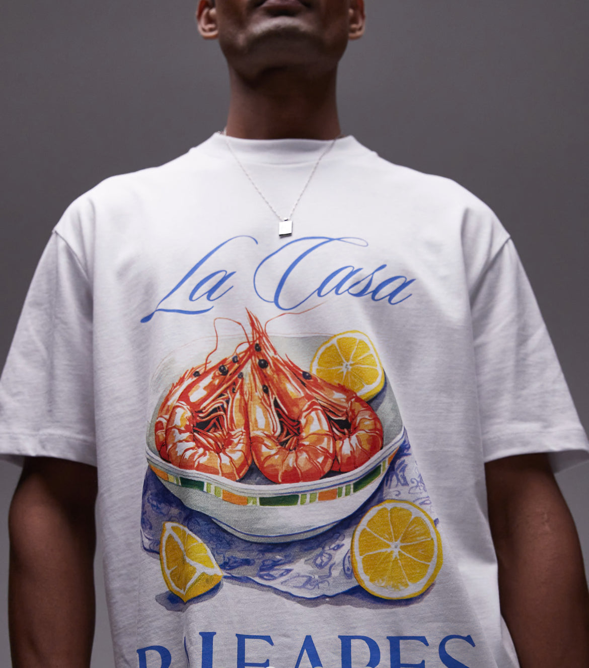 Topman oversized fit t-shirt with La Casa Baleares print in white